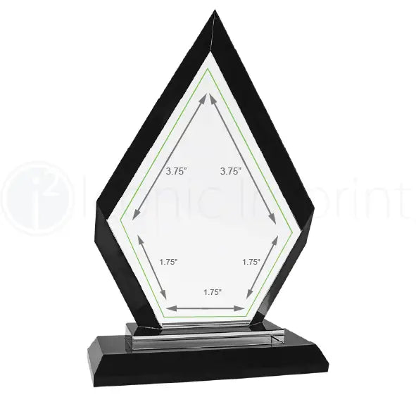 rgl11bk diamond black regal glass 7-inch award imprint area