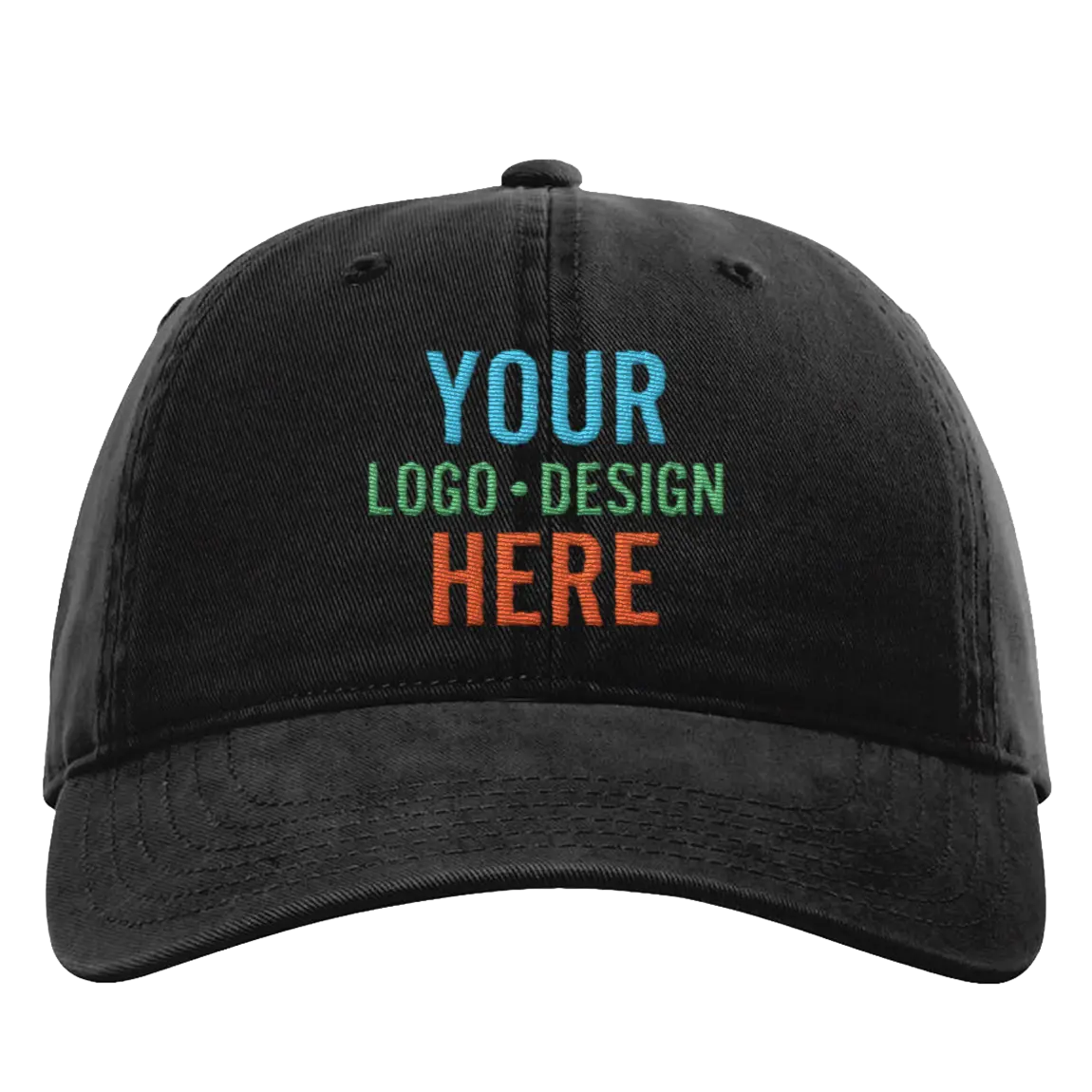 Embroidered black Richardson 326 Cotton Twill Hat with custom logo