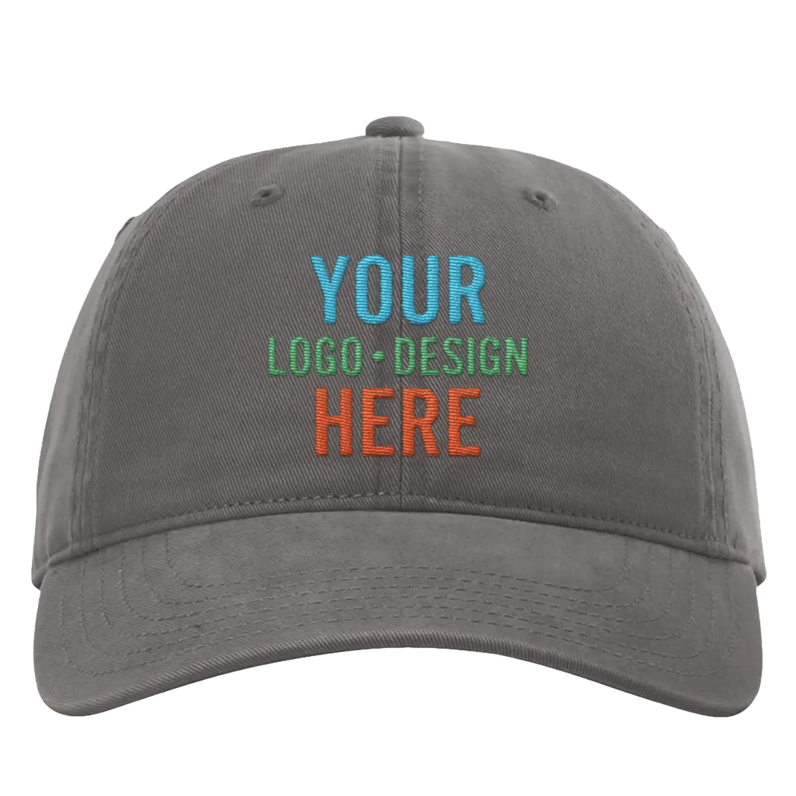 Embroidered charcoal Richardson 326 Cotton Twill Hat with custom logo