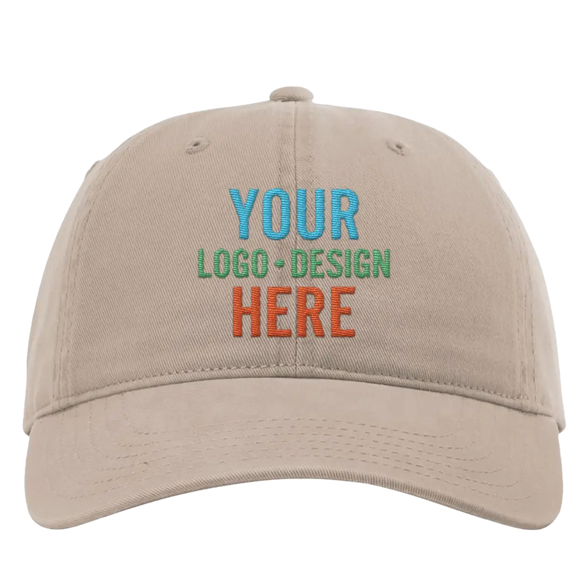 Embroidered dark khaki Richardson 326 Cotton Twill Hat with custom logo