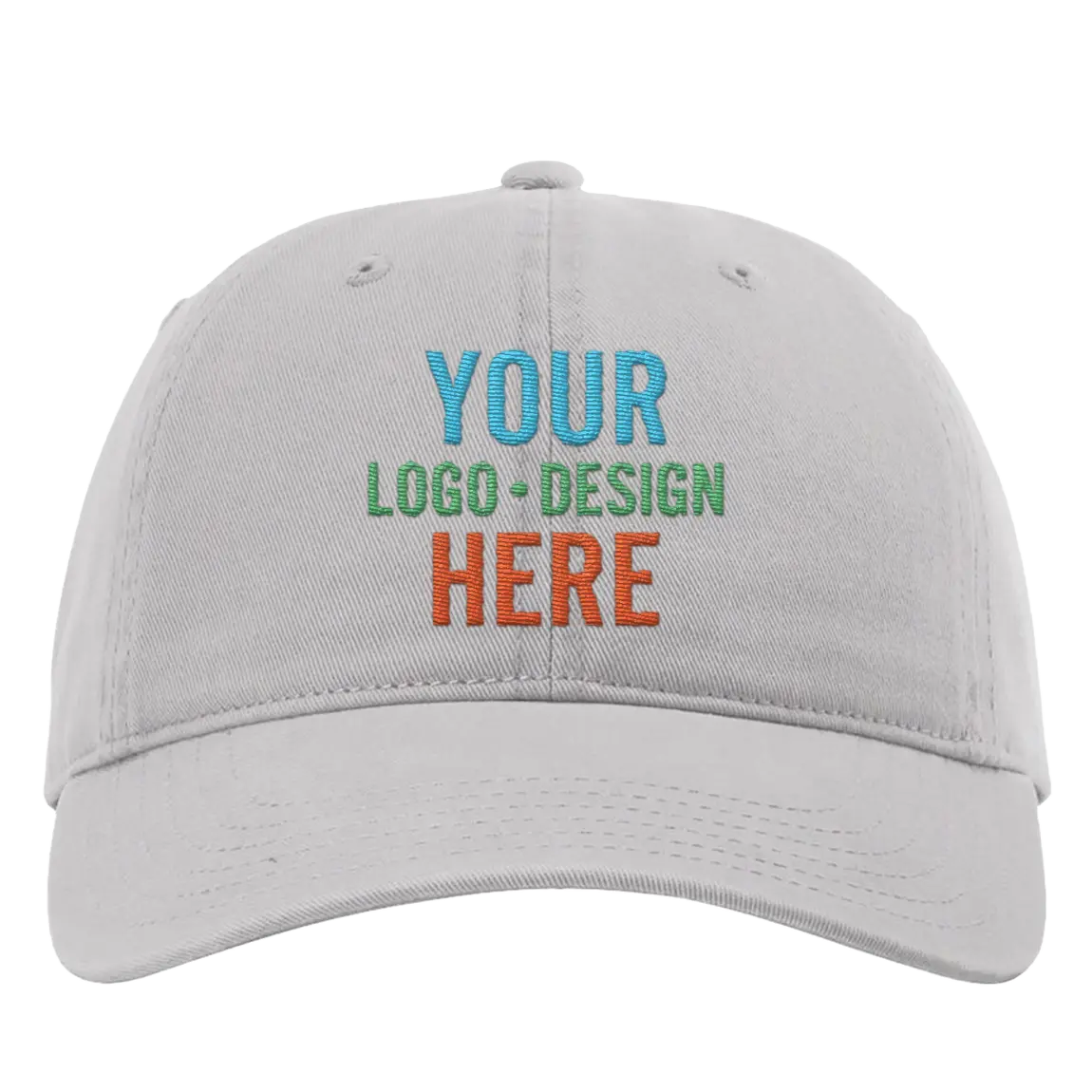 Embroidered grey Richardson 326 Cotton Twill Hat with custom logo