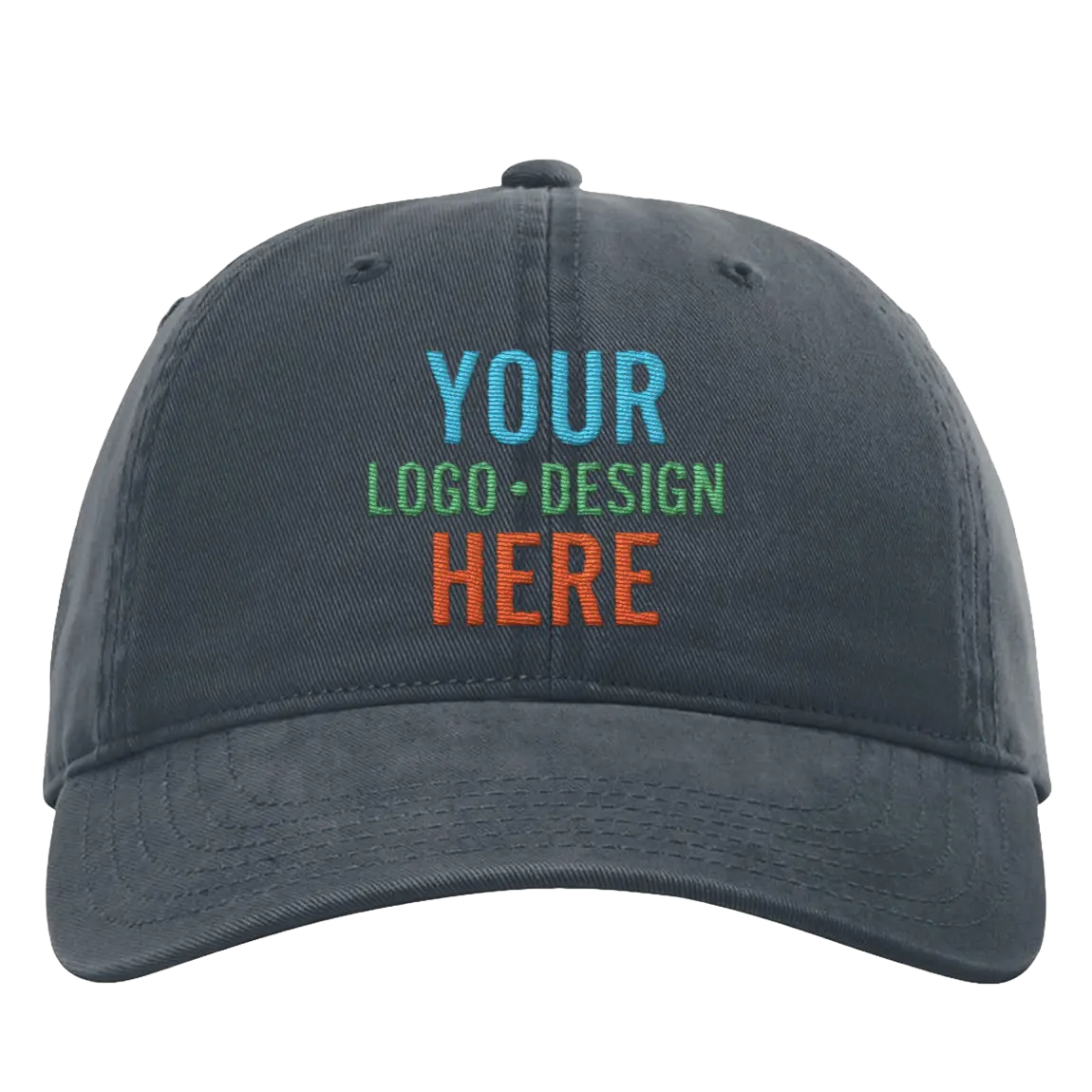 Embroidered navy Richardson 326 Cotton Twill Hat with custom logo