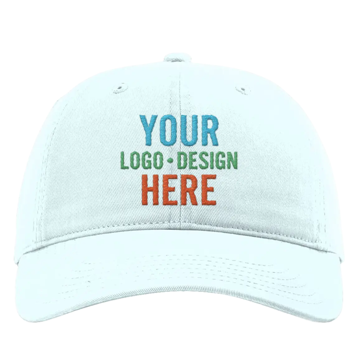 Embroidered powder blue Richardson 326 Cotton Twill Hat with custom logo