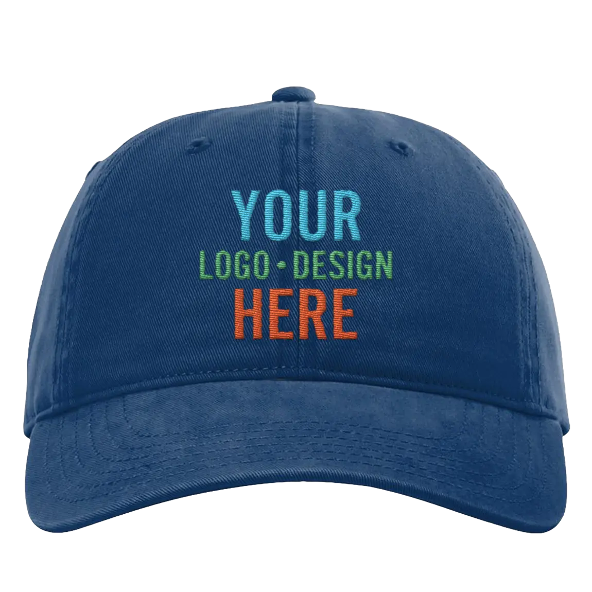 Embroidered royal Richardson 326 Cotton Twill Hat with custom logo