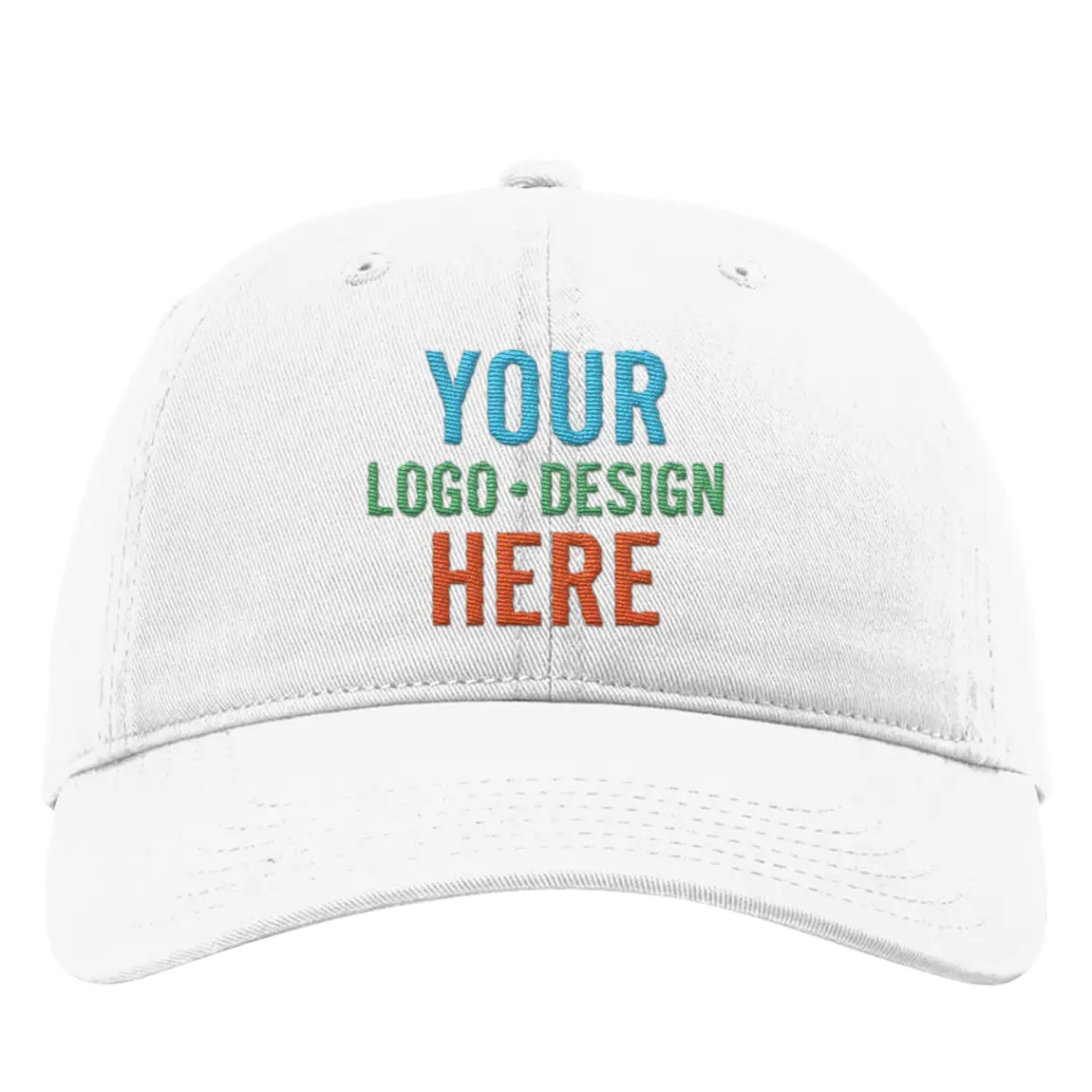 Embroidered white Richardson 326 Cotton Twill Hat with custom logo