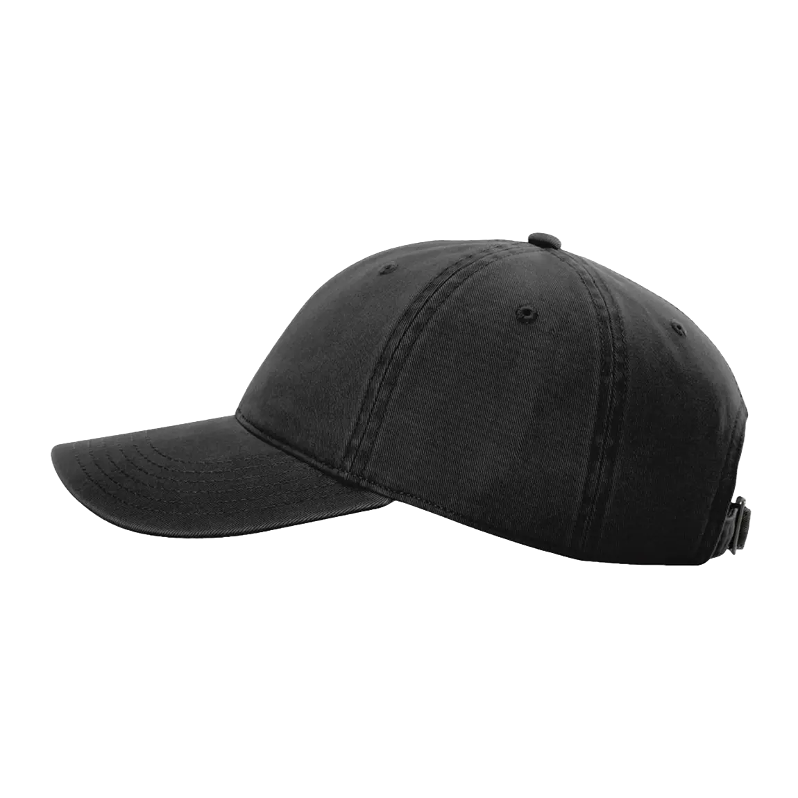Side view of Richardson 326 cotton twill hat in black