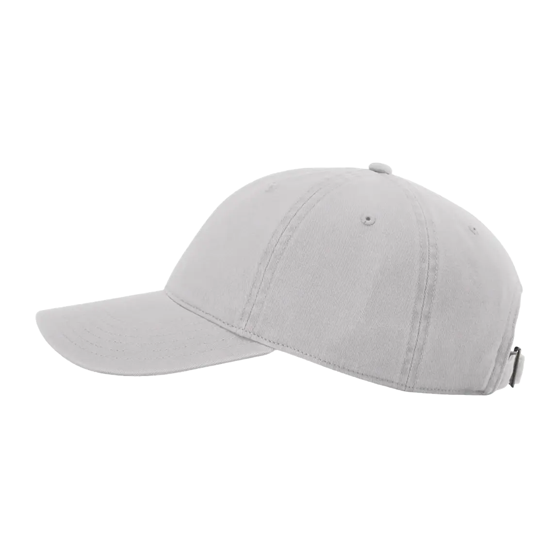 Side view of Richardson 326 cotton twill hat in grey