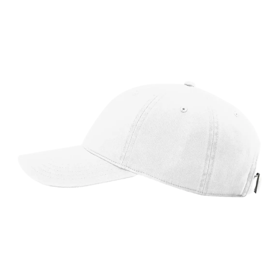 Side view of Richardson 326 cotton twill hat in white