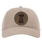 Custom dark khaki Richardson 326 Cotton Twill Hat with laser etched circle leatherette patch