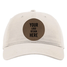Custom stone Richardson 326 Cotton Twill Hat with laser etched circle leatherette patch