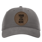 Custom charcoal Richardson 326 Cotton Twill Hat with laser etched circle stitch leatherette patch
