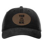 Custom black Richardson 326 Cotton Twill Hat with laser etched oval leatherette patch