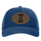 Custom royal Richardson 326 Cotton Twill Hat with laser etched oval leatherette patch