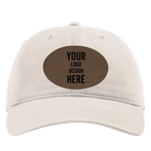 Custom stone Richardson 326 Cotton Twill Hat with laser etched oval leatherette patch