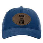 Custom royal Richardson 326 Cotton Twill Hat with laser etched oval stitch leatherette patch
