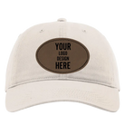 Custom stone Richardson 326 Cotton Twill Hat with laser etched oval stitch leatherette patch