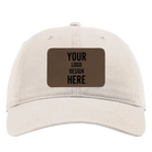 Custom stone Richardson 326 Cotton Twill Hat with laser etched rectangle leatherette patch
