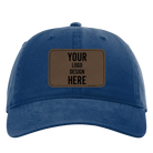 Custom royal Richardson 326 Cotton Twill Hat with laser etched rectangle stitch leatherette patch