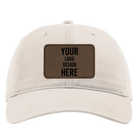 Custom stone Richardson 326 Cotton Twill Hat with laser etched rectangle stitch leatherette patch