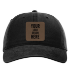 Custom black Richardson 326 Cotton Twill Hat with laser etched square leatherette patch