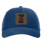Custom royal Richardson 326 Cotton Twill Hat with laser etched square leatherette patch