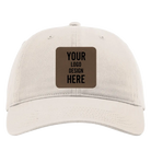 Custom stone Richardson 326 Cotton Twill Hat with laser etched square leatherette patch