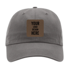 Custom charcoal Richardson 320 Cotton Twill Hat with laser etched square leatherette patch