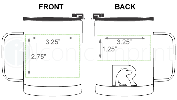 RTIC 12 oz Coffee Mug Imprint Area