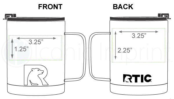 RTIC 12 oz Essential Coffee Mug Imprint Area