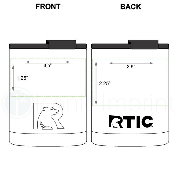RTIC 12 oz Essential Lowball Tumbler Imprint Area