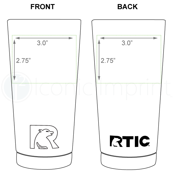 RTIC 16 oz Essential Pint Tumbler Imprint Area