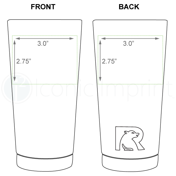 RTIC 16 Pint Imprint Area