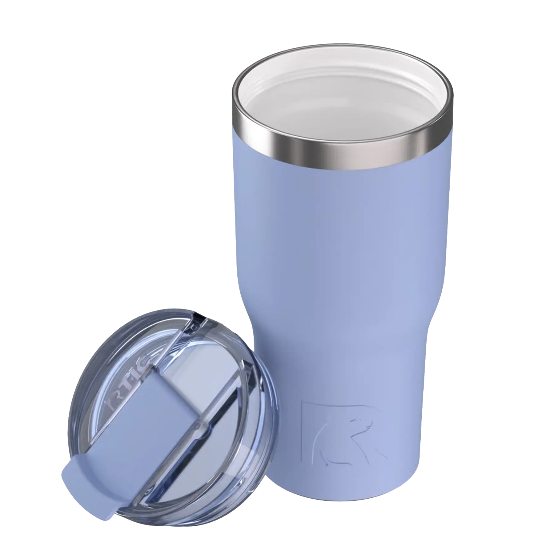 Ceramic-lined interior of periwinkle RTIC 20 oz Essential tumbler