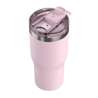 Spill-resistant travel lid for pale pink RTIC 20 oz Essential tumbler