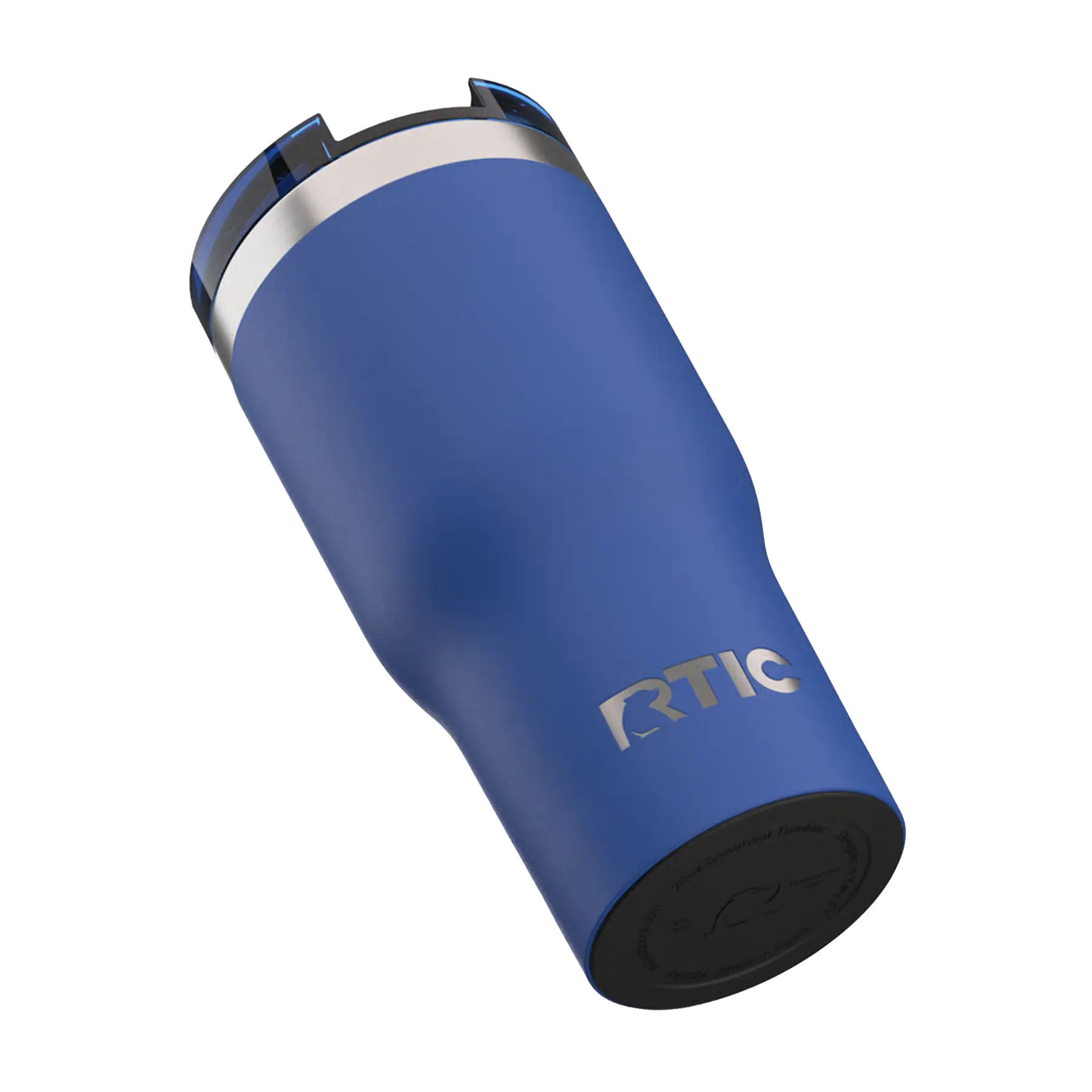 Built-in silicone anti-slip base on cobalt RTIC 20 oz Essential tumbler
