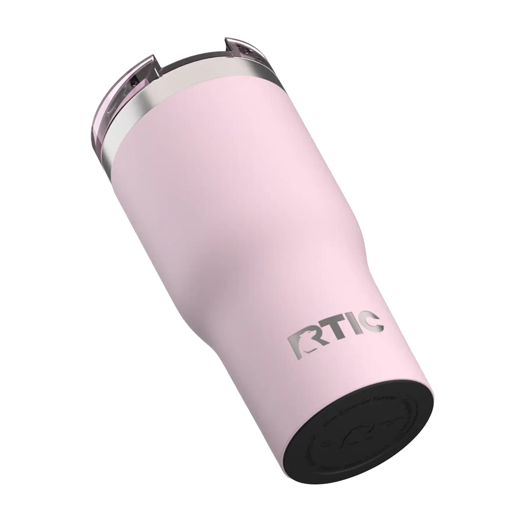 Built-in silicone anti-slip base on pale pink RTIC 20 oz Essential tumbler