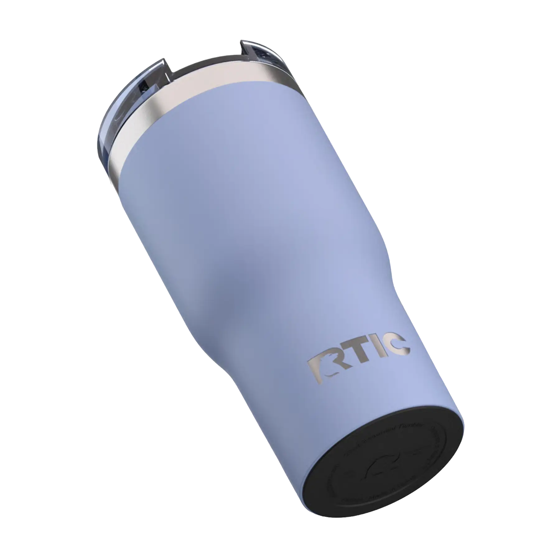 Built-in silicone anti-slip base on periwinkle RTIC 20 oz Essential tumbler