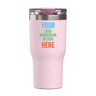 Personalized pale pink RTIC 20 oz Essential ceramic-lined tumbler with custom UV full color print logo, monogram, or design