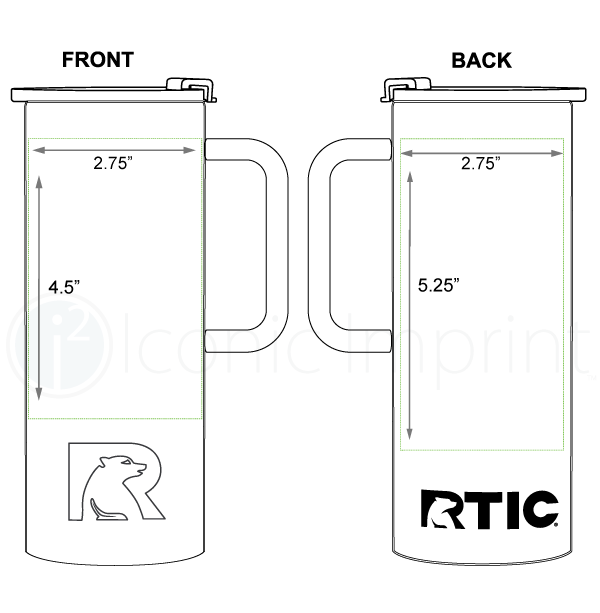 RTIC 20 oz Road Trip Travel Mug Imprint Area