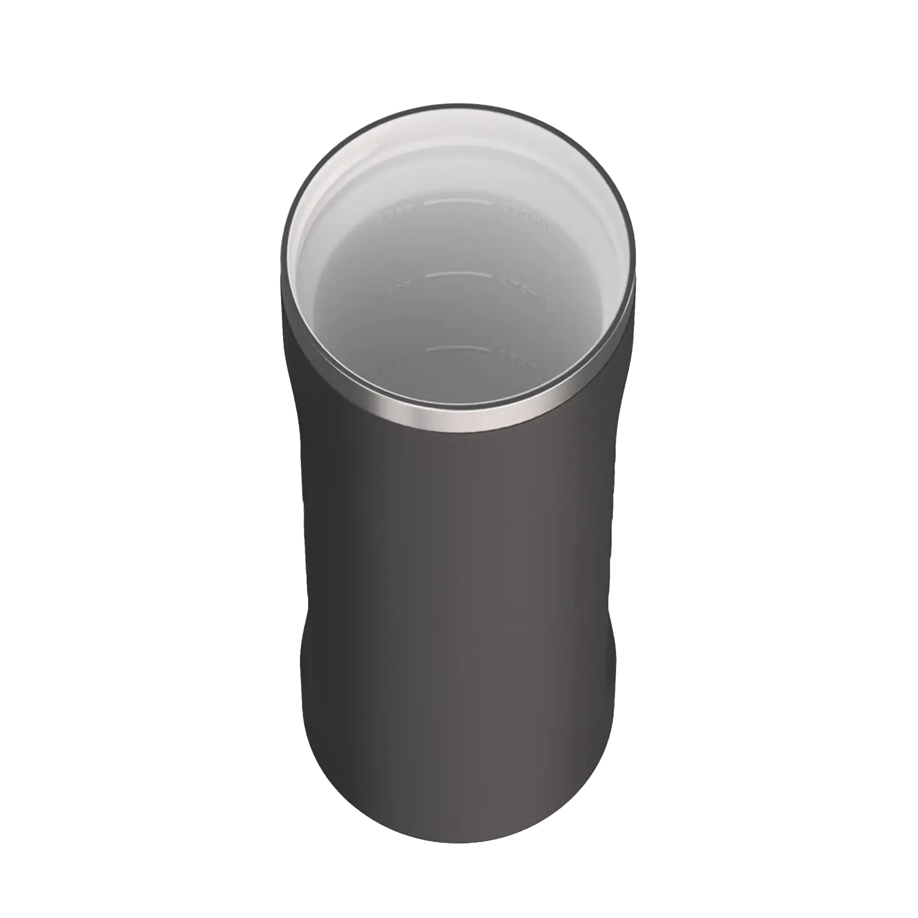 Ceramic-lined interior of black RTIC 24 oz Refuel water bottle