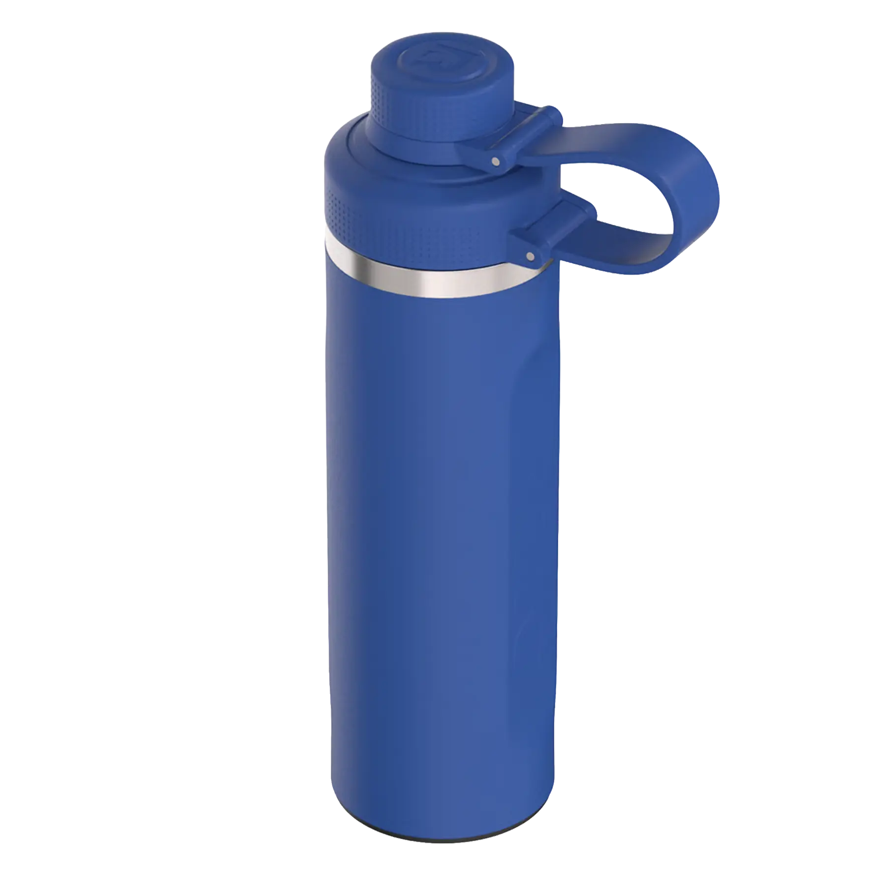 Top angle view of cobalt RTIC 24 oz Refuel water bottle