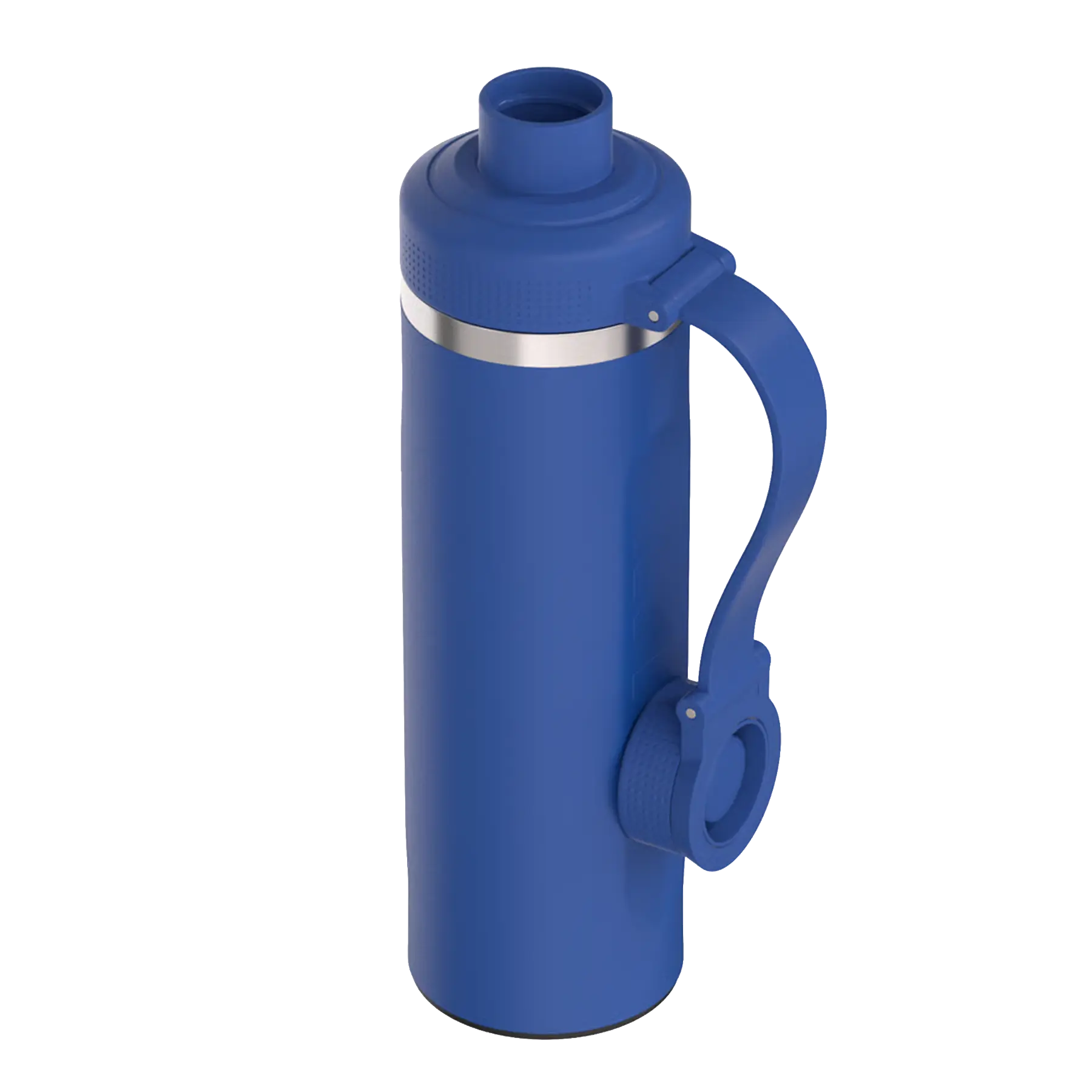 Magnetic lid angle view of cobalt RTIC 24 oz Refuel water bottle