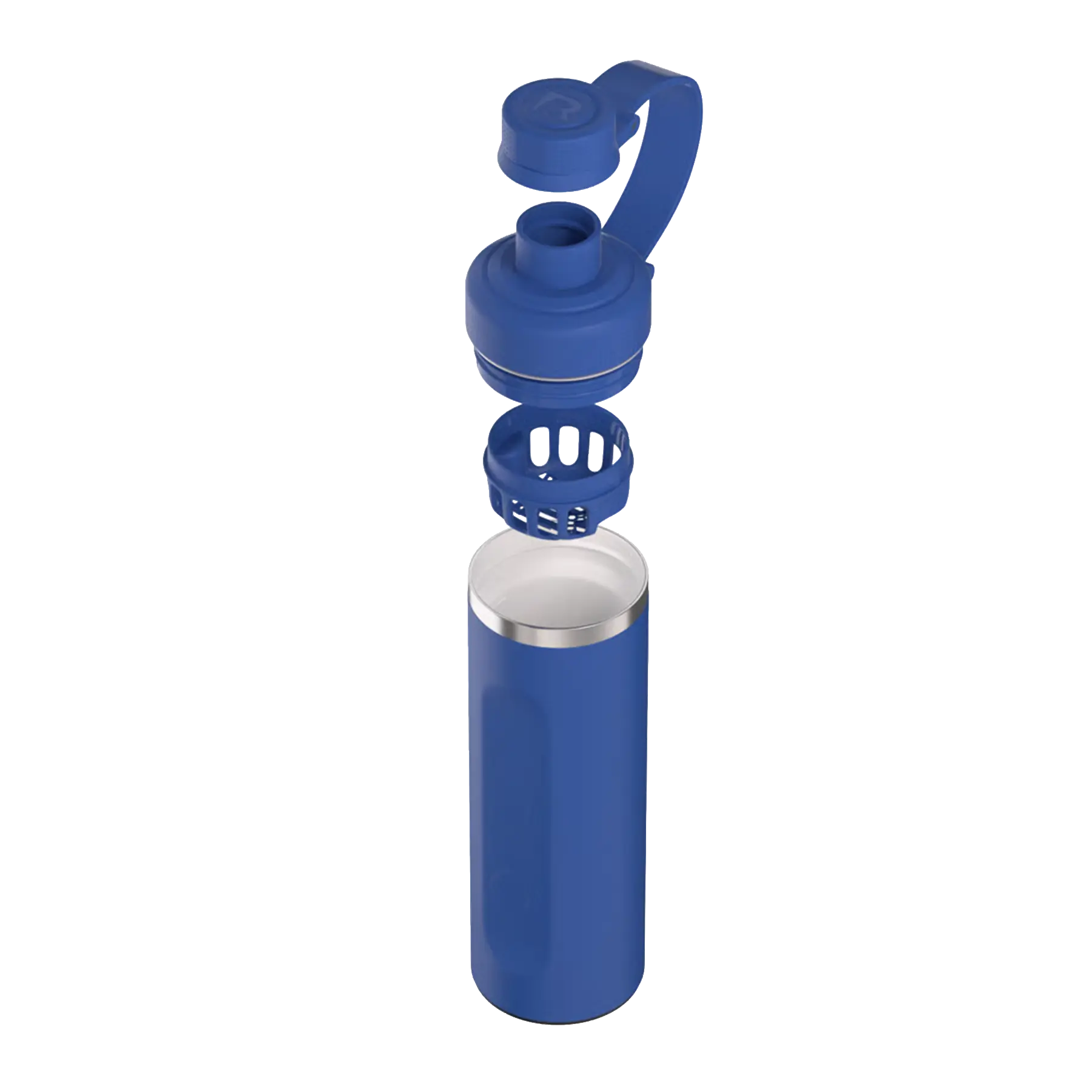Removable shaker of cobalt RTIC 24 oz Refuel water bottle