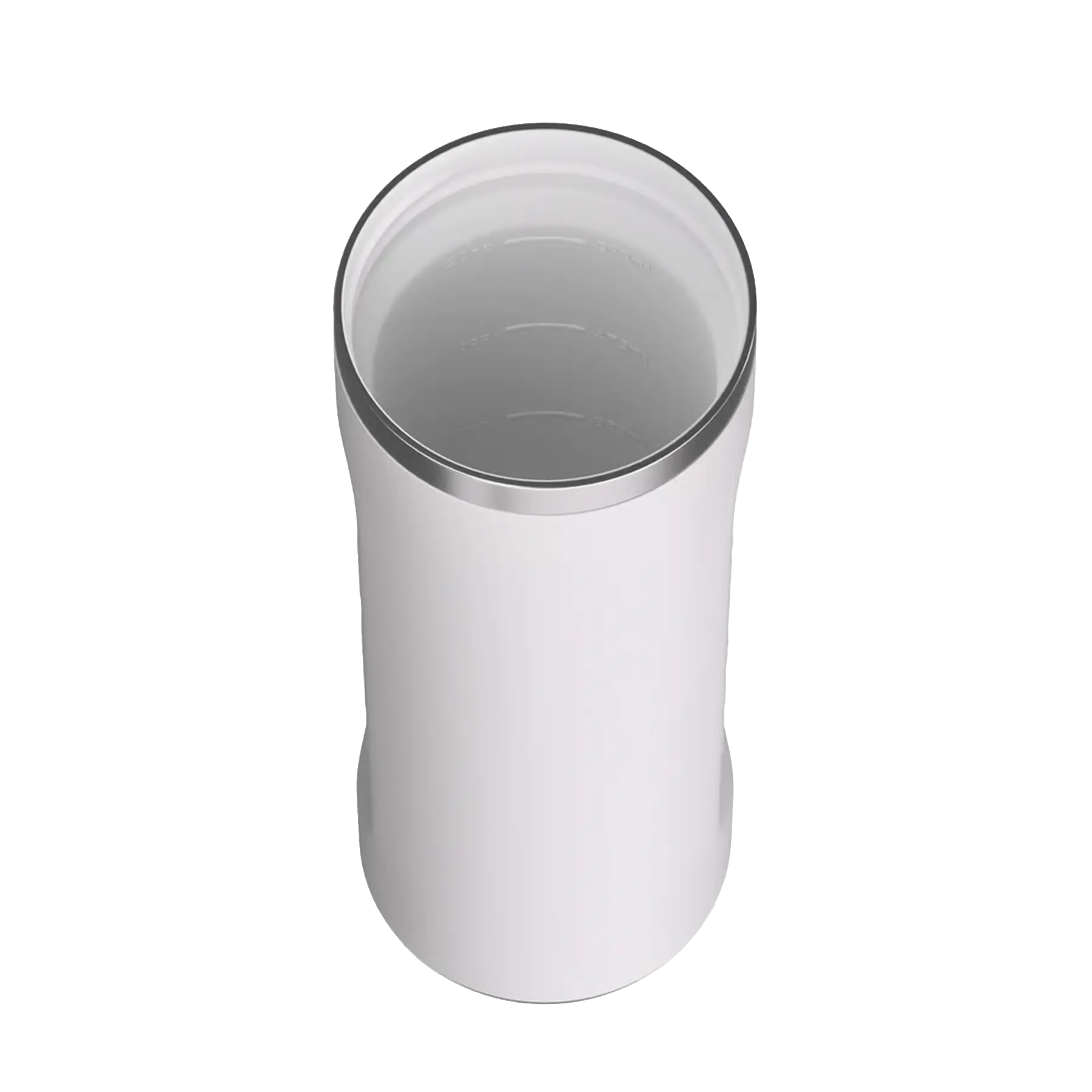 Ceramic-lined interior of cool grey RTIC 24 oz Refuel water bottle