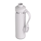 Magnetic lid angle view of cool grey RTIC 24 oz Refuel water bottle