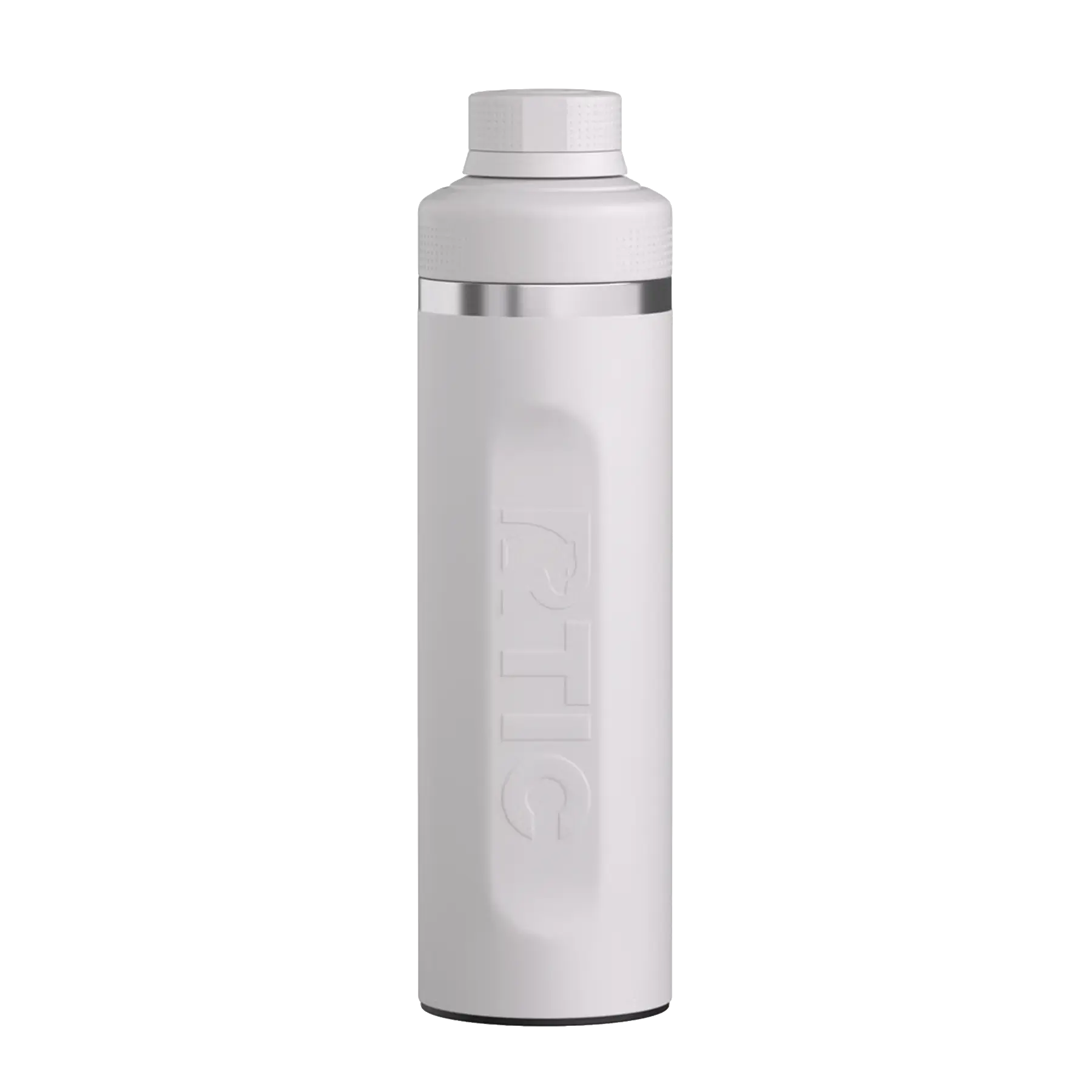 Easy grip sides of cool grey RTIC 24 oz Refuel water bottle