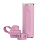 View of lid and removeable shaker of rosewood RTIC 24 oz Refuel water bottle