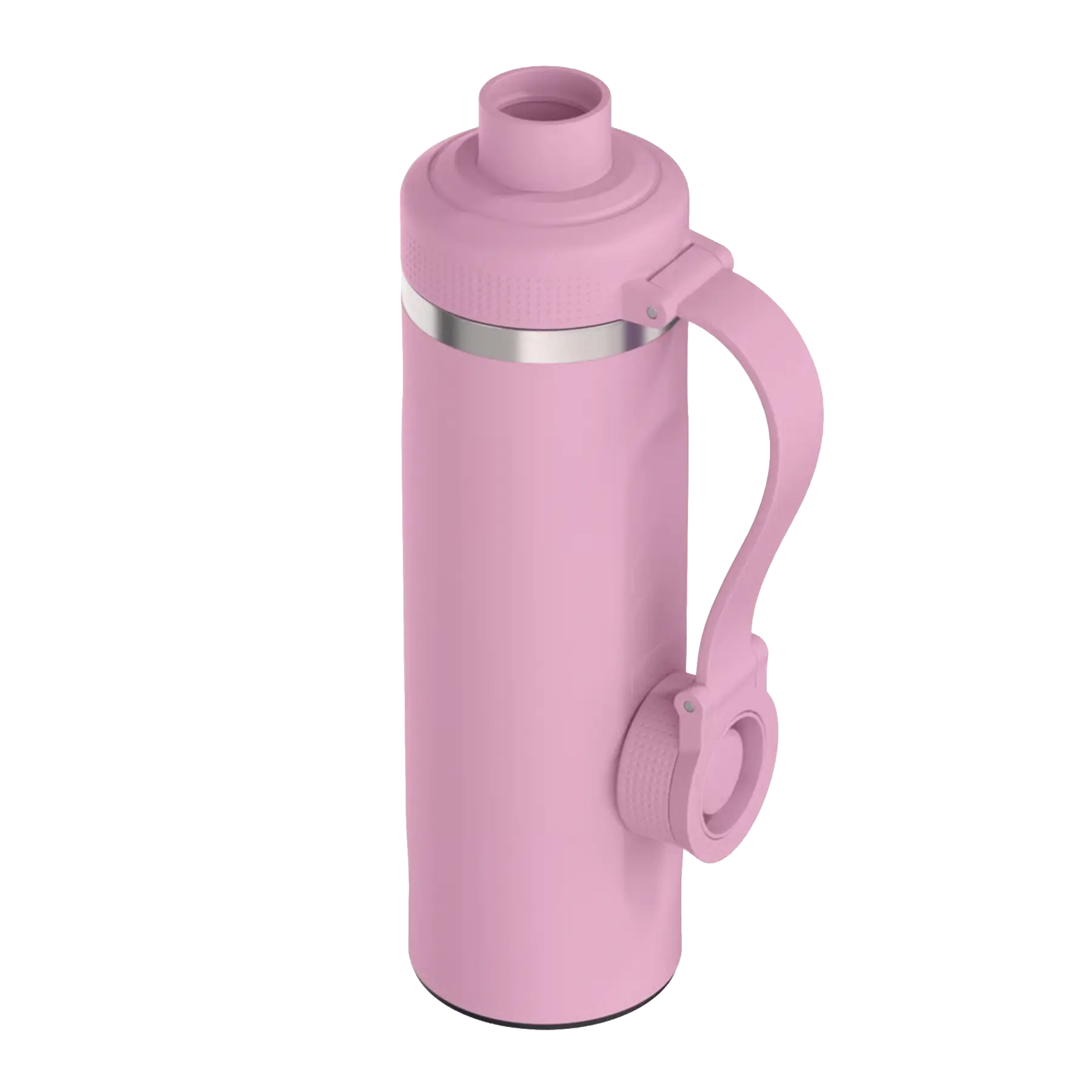 Magnetic lid angle view of rosewood RTIC 24 oz Refuel water bottle