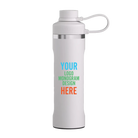 Personalized cool grey RTIC 24 oz Refuel water bottle with custom UV full color printed logo, monogram, or design