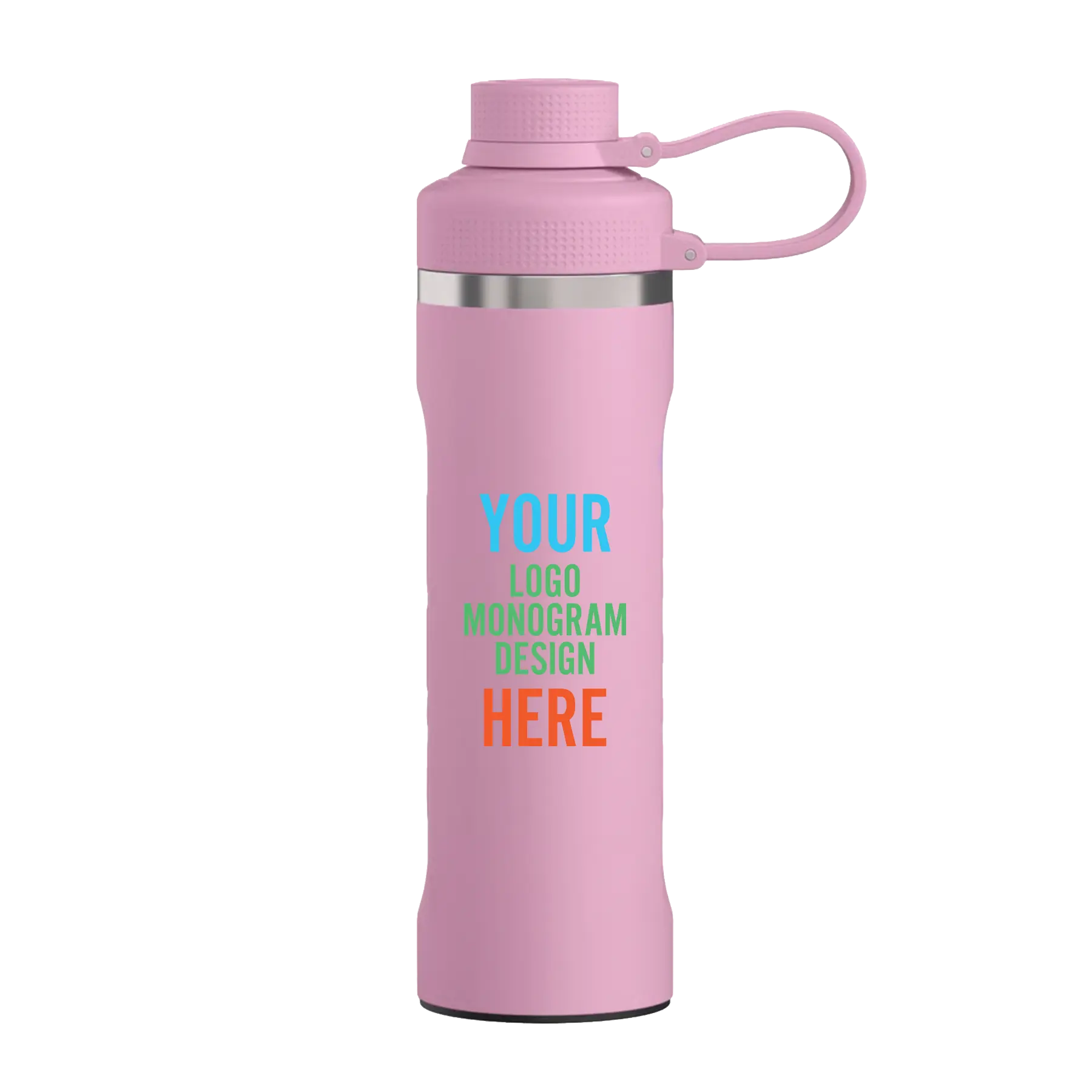 Personalized rosewood RTIC 24 oz Refuel water bottle with custom UV full color printed logo, monogram, or design